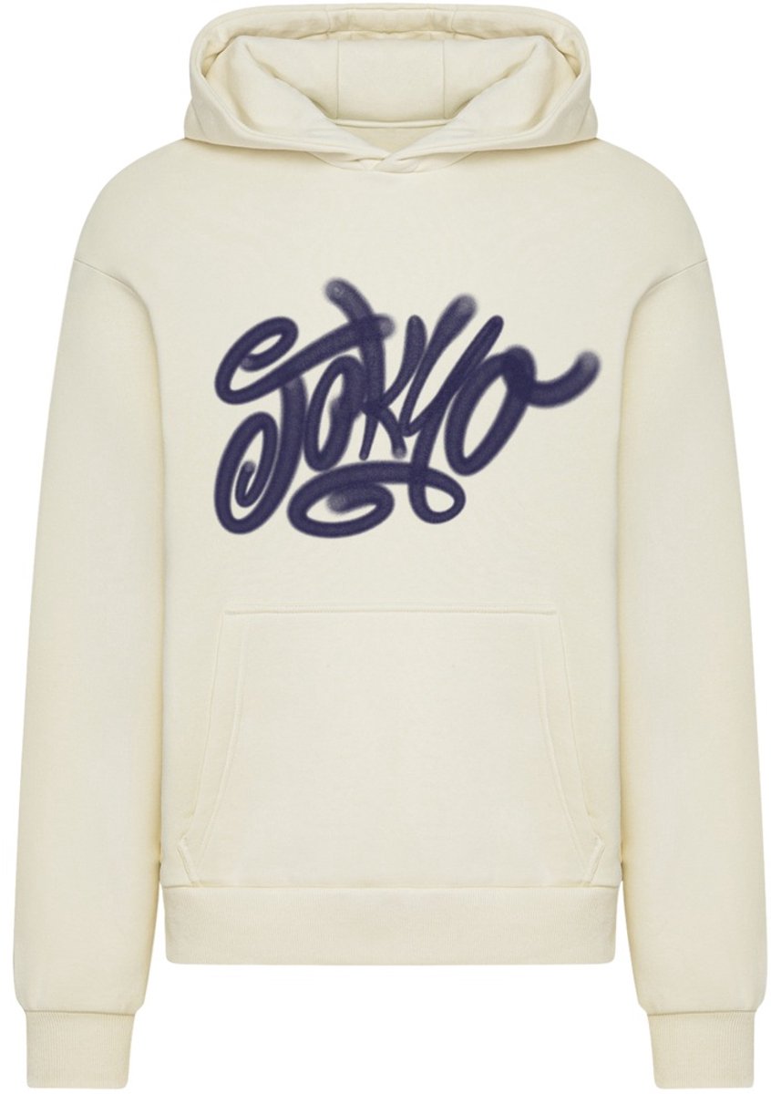 Mister Tee Tokyo Tagged Graffiti Fluffy Hoodie/trui 5XL Creme