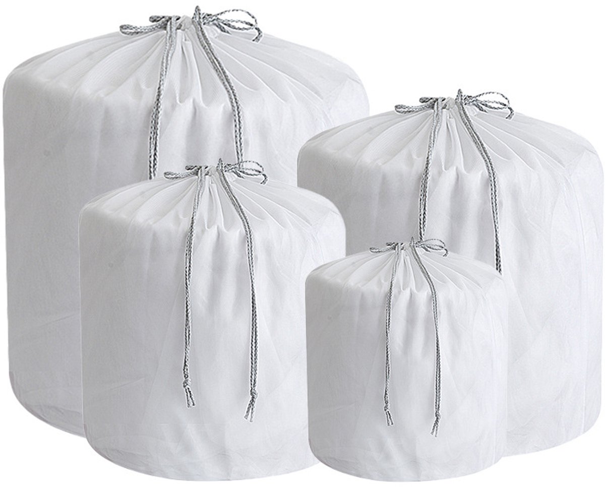 Waszakjes - Wasnetten - 4 stuks - Sterke Waszakken - met Trekkoord - 4 maten - Waszak voor wasmachine blouses, beha's, ondergoed, beddengoed, mantels, textiel - Fijnmazig gaas
