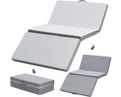 Z-hom Vouwmatras, 75 x 195 x 10 cm, zachte overtrek, Oeko-Tex, logeerbed, vloermatras, spons met hoge dichtheid - ShopVlot