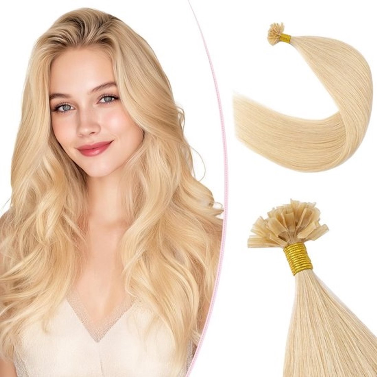 Echt Haar U-Tip Extensions 35 cm - Onzichtbare Keratine Bonding Haarverlenging Blond