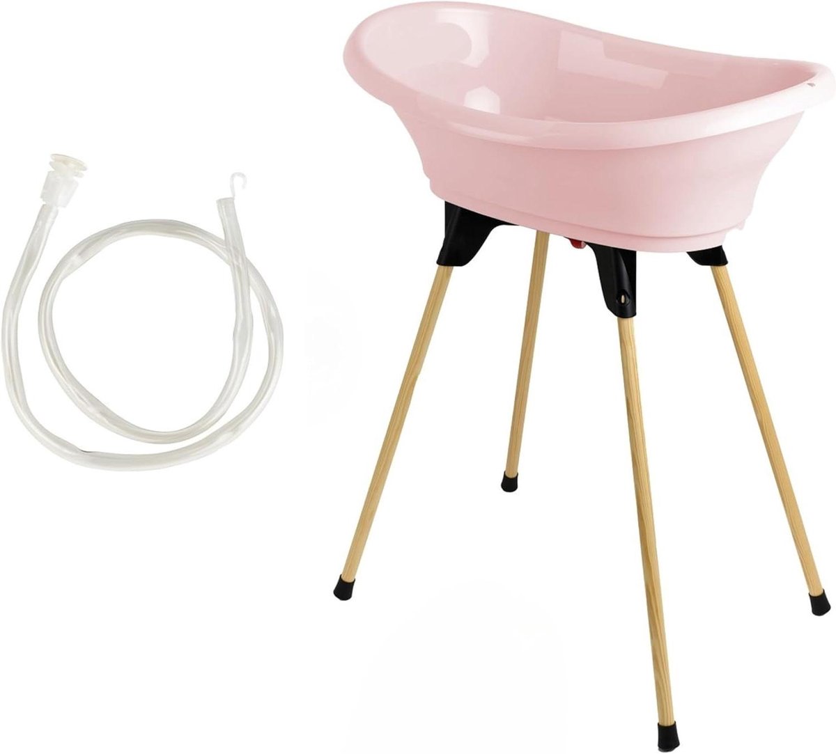 Babybadkuip met voet - Babybadje - Baby wassen - Inklapbare badvoet - 80 x 50 x 101 cm - Roze
