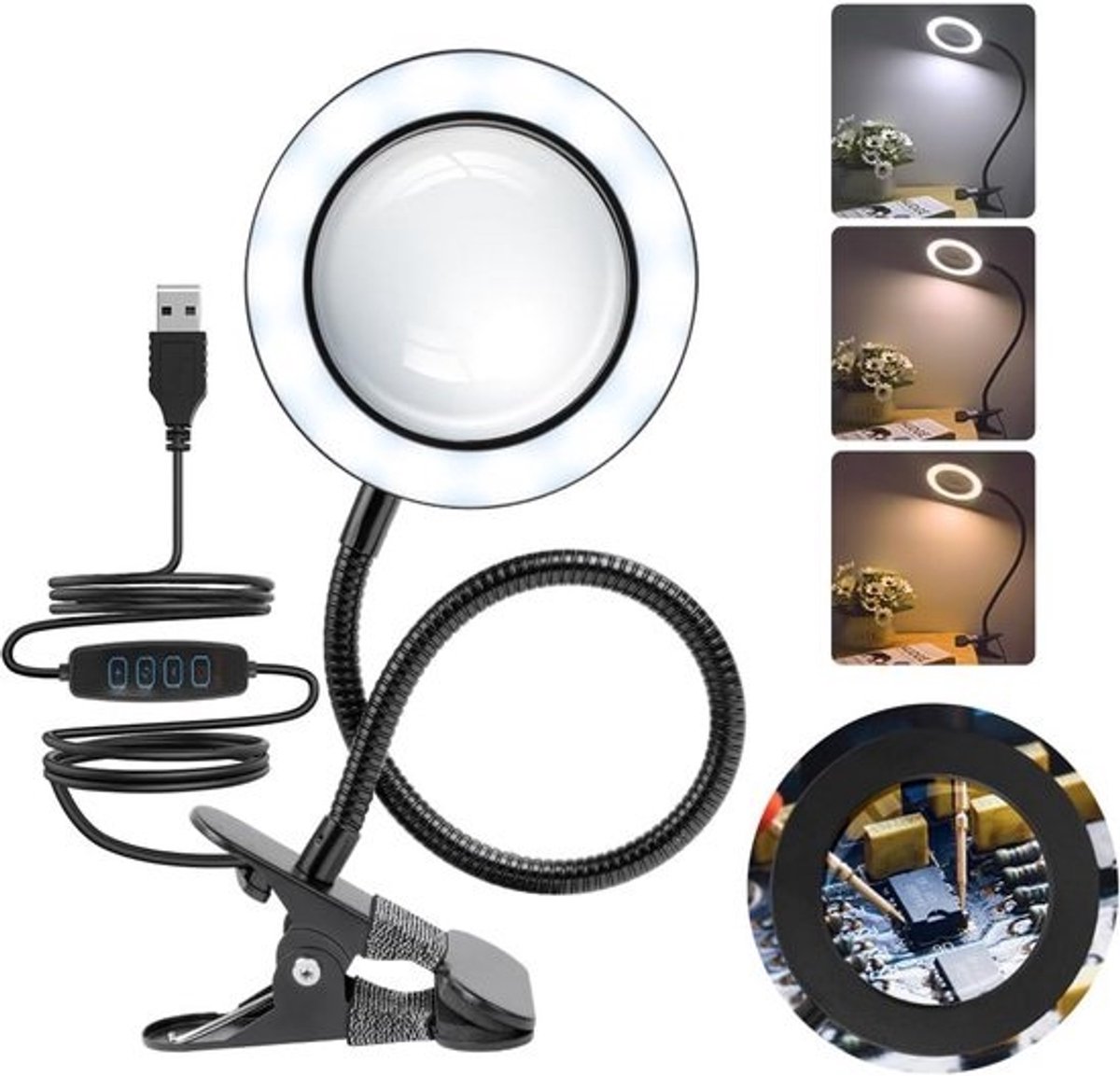 Vergrootglas met Verlichting - Loeplamp - Vergrootspiegel Led - Hobby