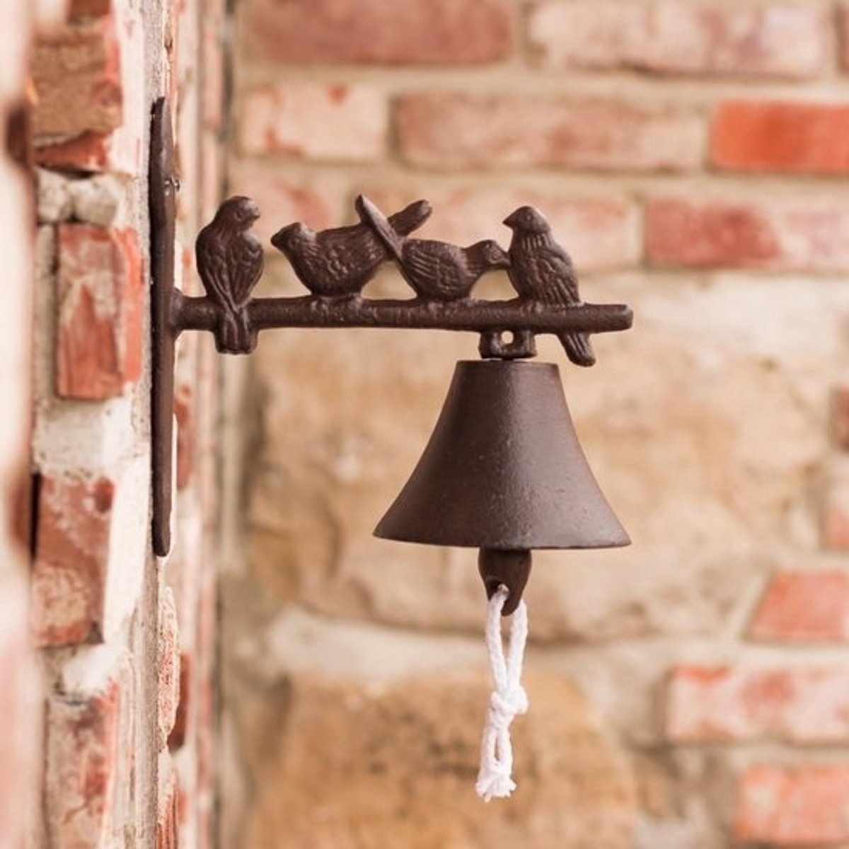 Decoratieve Gietijzeren Deurbel met Vogels voor Buiten en Landelijke Huizen