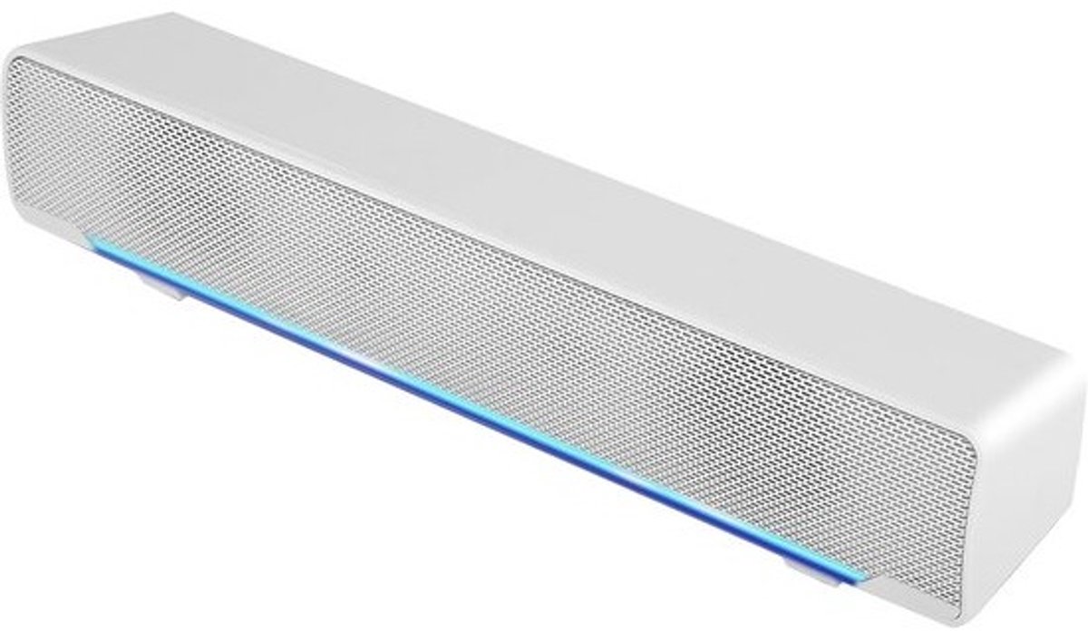 Verlichte Stereo Soundbar met 3.5mm Jack en USB voor PC, Laptop en Tablet
