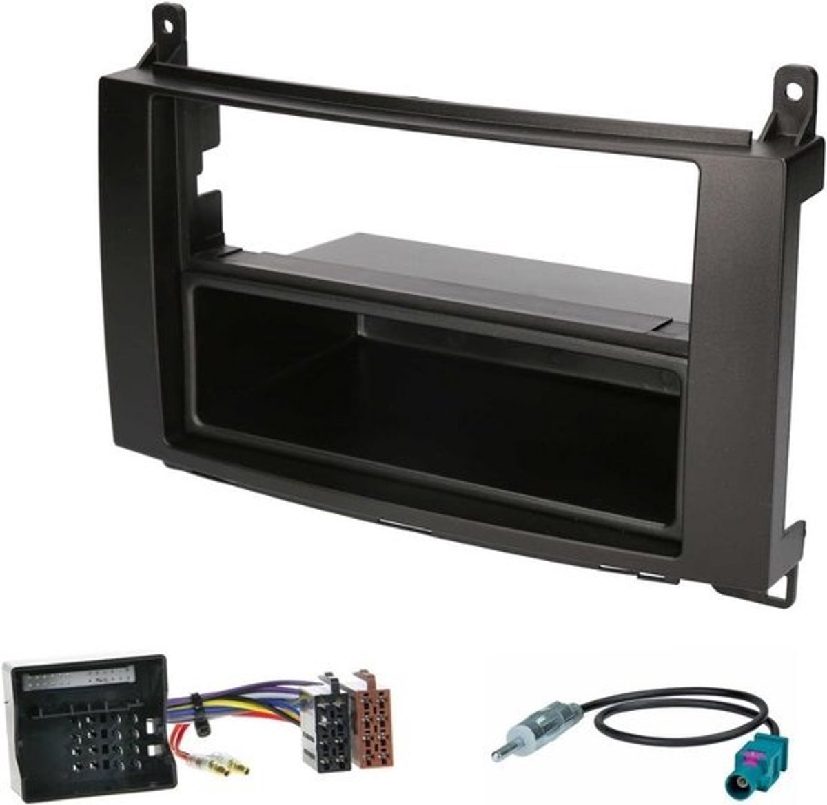 Inbouwframe 2-DIN met Adapter Set voor Mercedes A-Klasse B-Klasse Vito Viano Radioframe