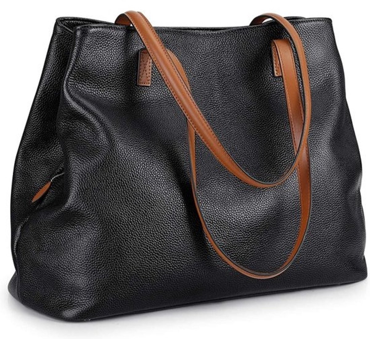 Grote Dames Shopper Tas van Echt Zacht Leer voor Laptop en Reizen