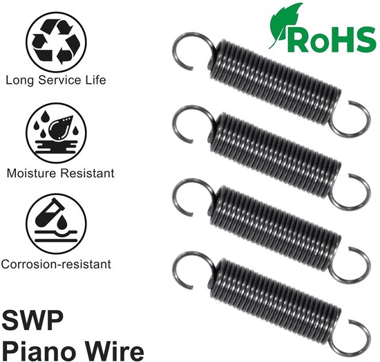 Verlengveren 15 mm, sterke trekveren met haken, 20 stuks, buitendiameter 3 mm, ideale oplossing voor bevestigen en ondersteunen, draaddiameter 0,35 mm — afbeelding 4