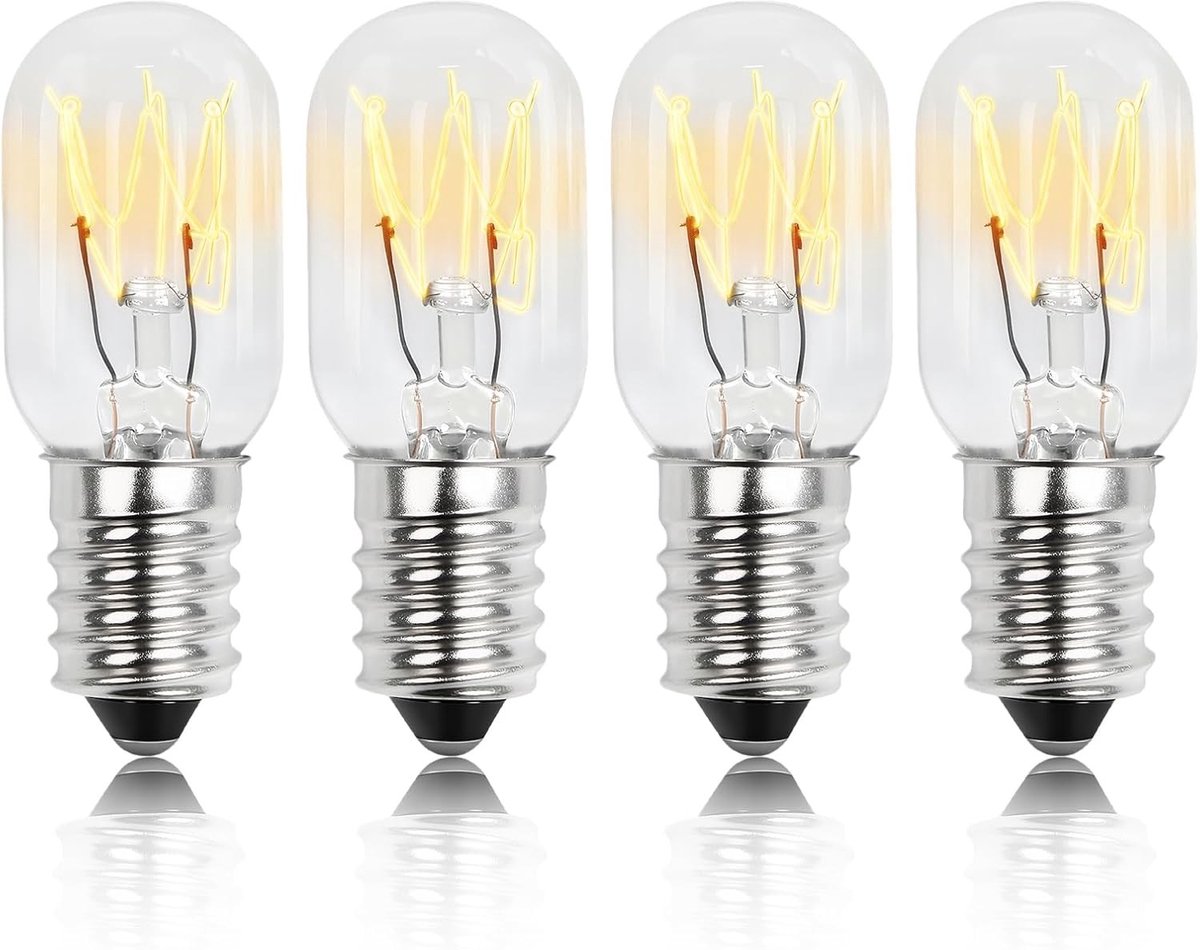 4 Stuks E14 15W Warm Witte Fridge Light - 2700K LED Lamp voor Koelkast, Naaimachine en Nachtlampje, Vervanglamp 220-240V