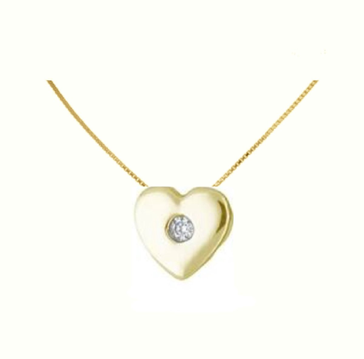 Hetty's - Schitterend 14 Karaat Gouden Hartjes Hanger met schitterende CZ – Geschikt voor kinderen - Goldplated zilver collier van 42 cm