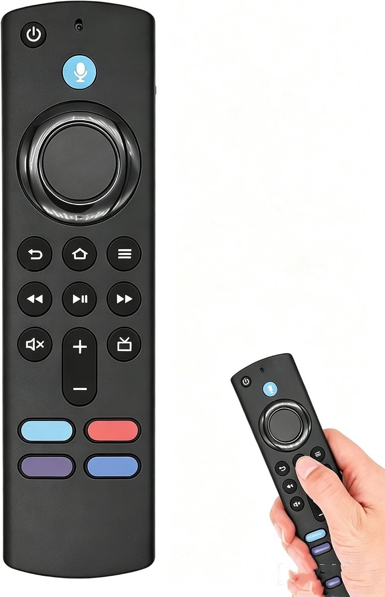 Vervangende afstandsbediening voor Smart TV stick en Smart TV Cube met Bluetooth en programmeerbare knoppen voor snelle toegang