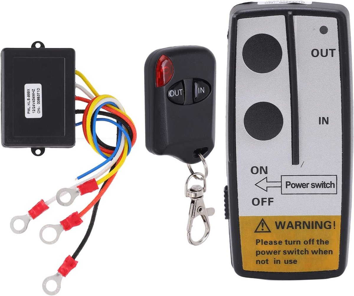 Draadloze afstandsbediening voor kabellieren DC12V 24V - 75Ft universele schakelaar met ontvanger voor vrachtwagen, SUV en camper