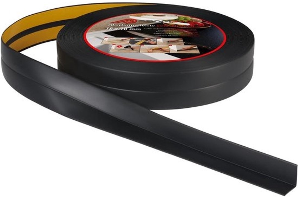 Zachte plint - Zelfklevende strip - Afwerking keuken - Flexibel en duurzaam - 25 meter - Zwart