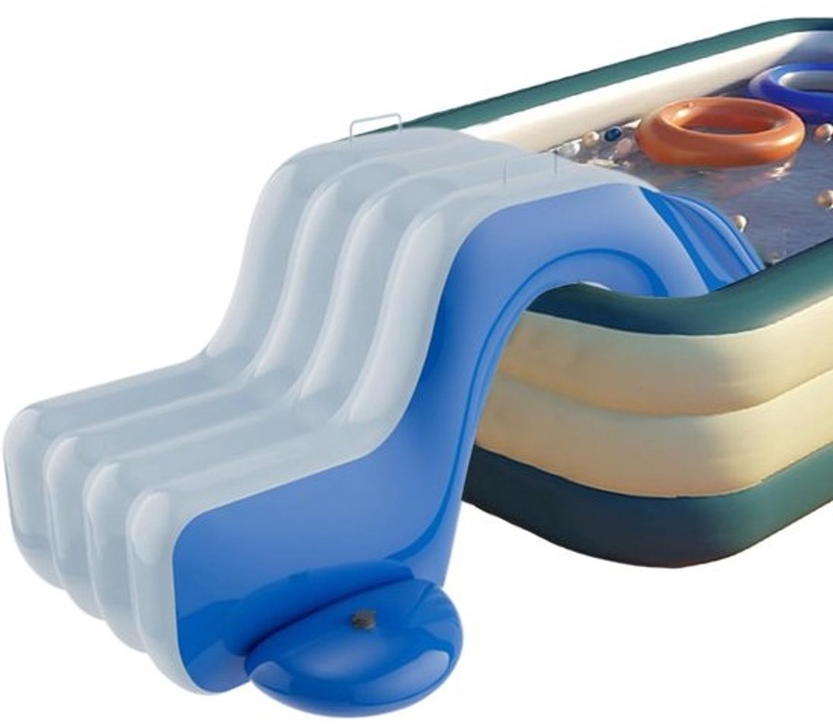 Opblaasbare Waterglijbaan - Tuin Speelgoed - Buiten Plezier - Duurzaam PVC Materiaal - 175x105x75cm - Blauw