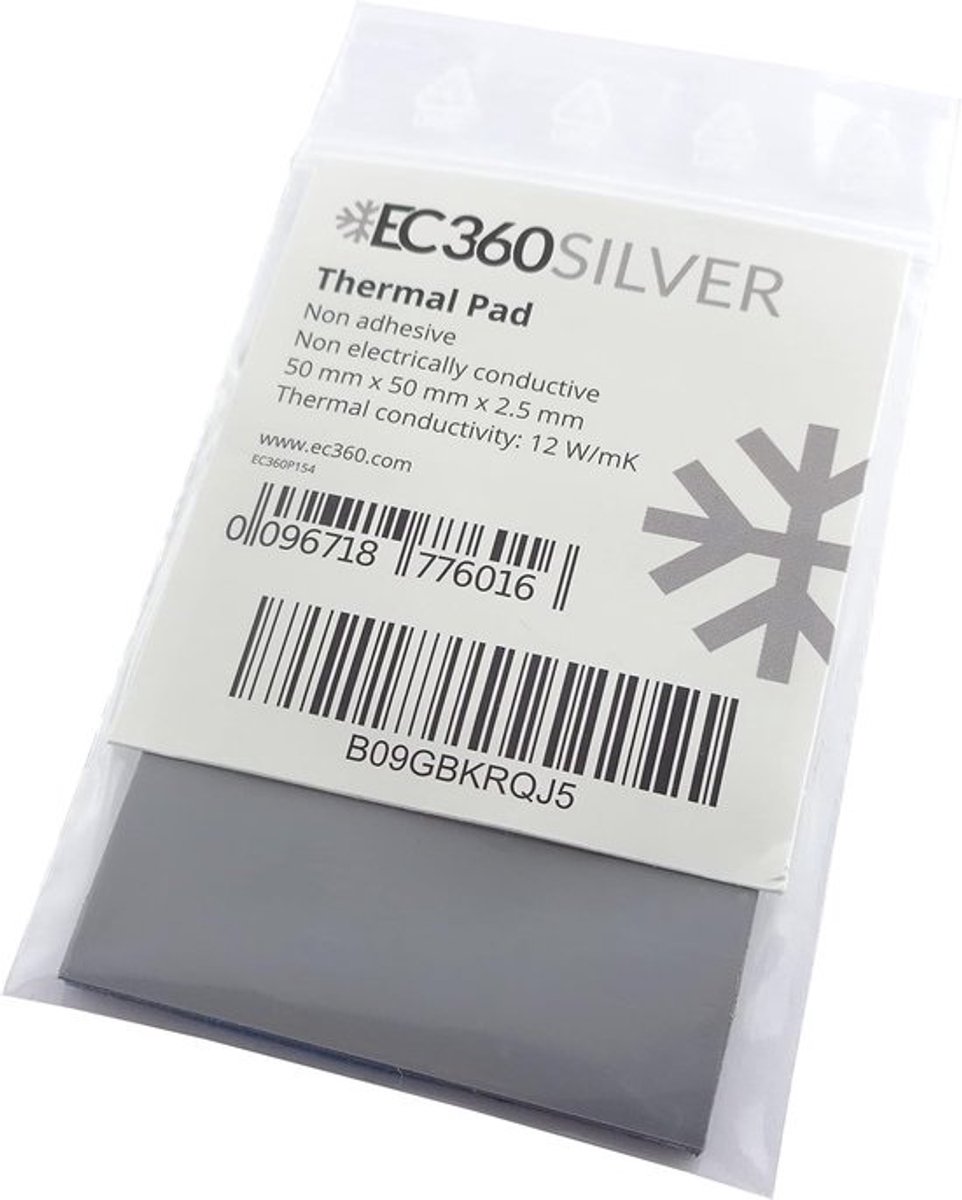 Thermal Pad 12W/mK 50x50x2,5mm voor Koeling van CPU's en GPU's