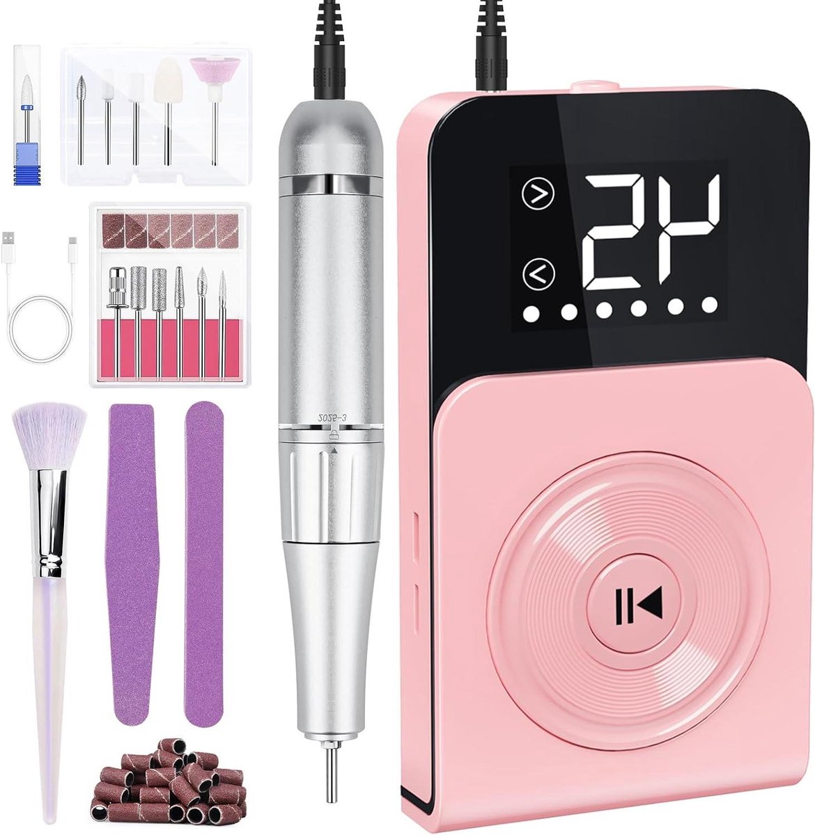 Elektrische Nagelboor - Nagelfrees Manicure Kit - Nagels Vijlen Polijsten - 45000 RPM Instelbaar