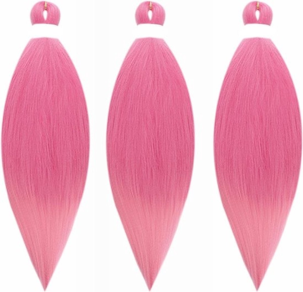 26 Inch Pre Stretched Vlechthaar Synthetisch Haar Extensies Natuurlijke Yaki Textuur 3 Packs