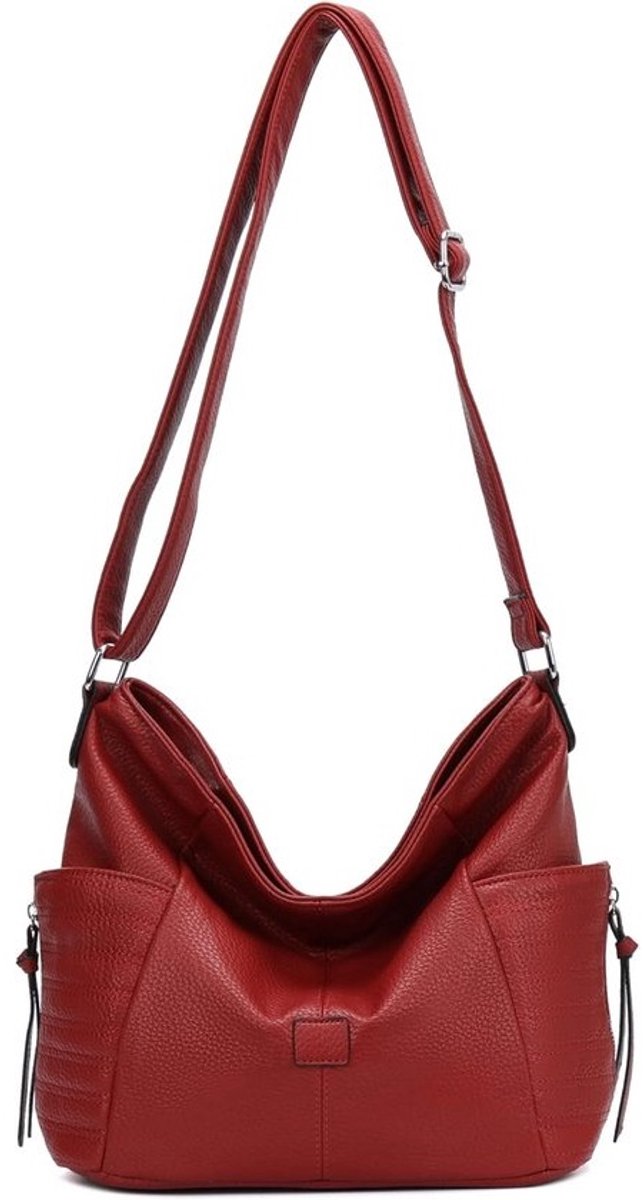 Handtas voor Dames - Hobo Schoudertas - Medium Formaat - Praktische Handtas met Veel Vakjes - Vintage Uiterlijk met Rits