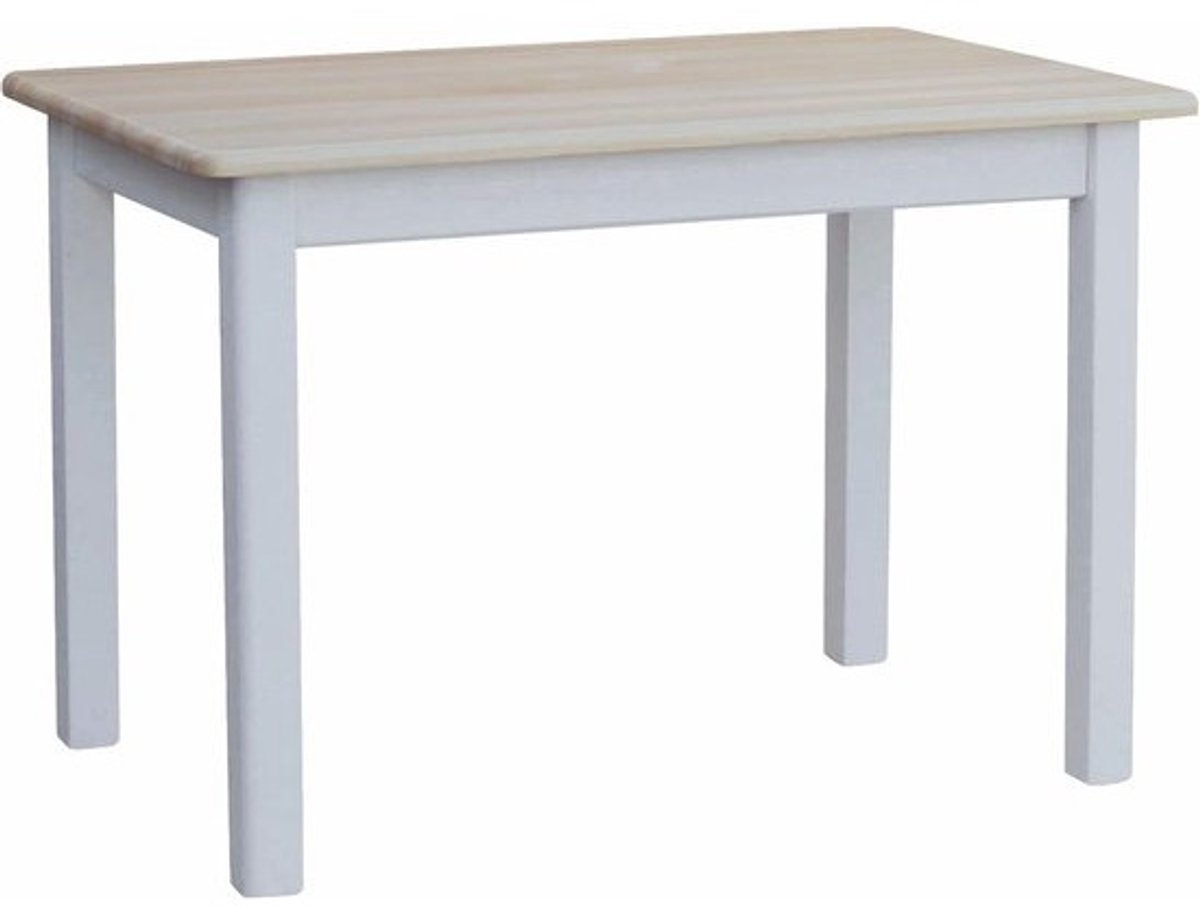 Eettafel Massief Grenenhout Wit Gelakt 60x90 cm - Handgemaakt Keukentafel