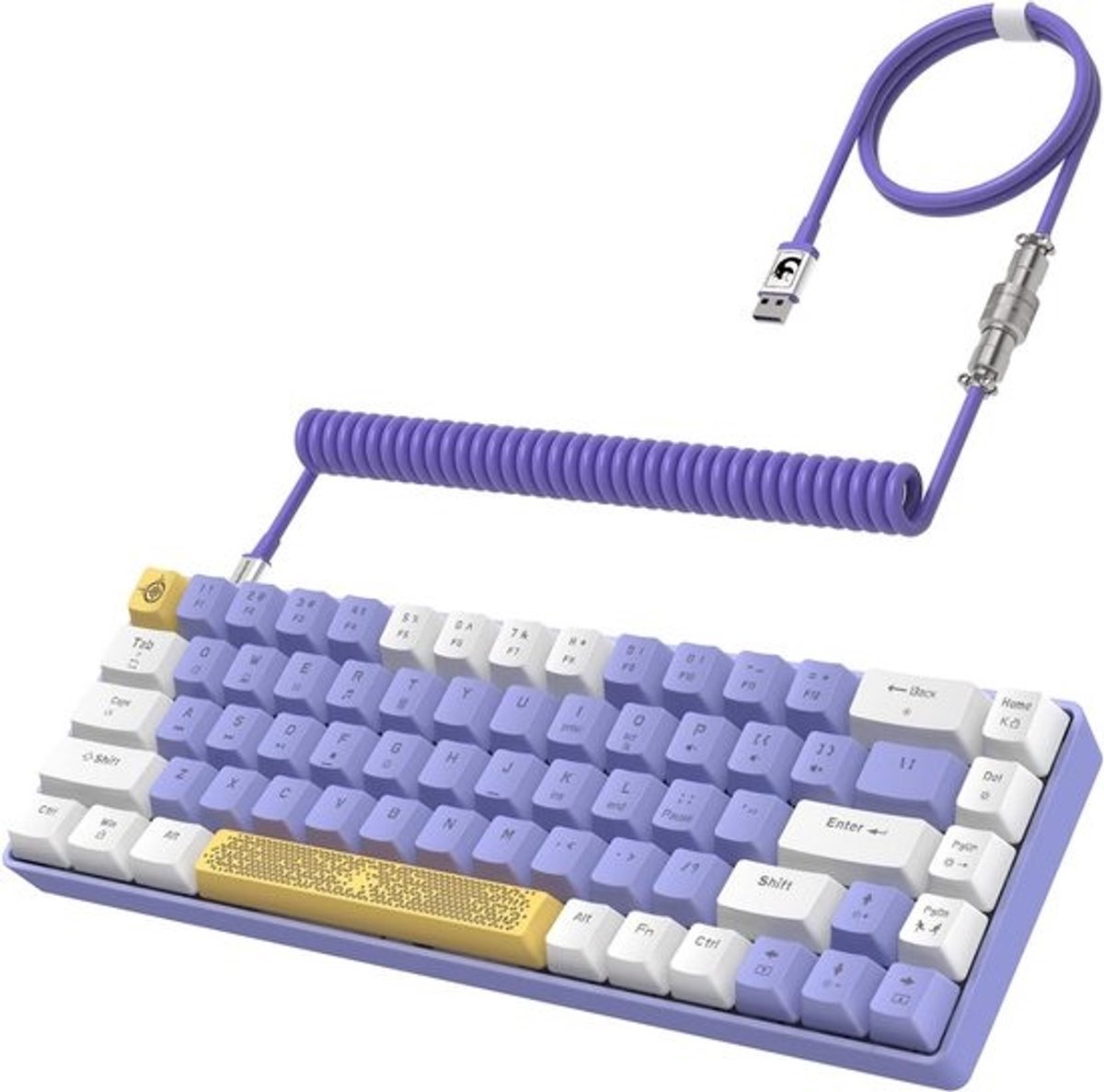 60% Mechanisch Gaming Toetsenbord met 68 Toetsen en 18 RGB Modi, Bedraad US Layout met Blauwe Schakelaars