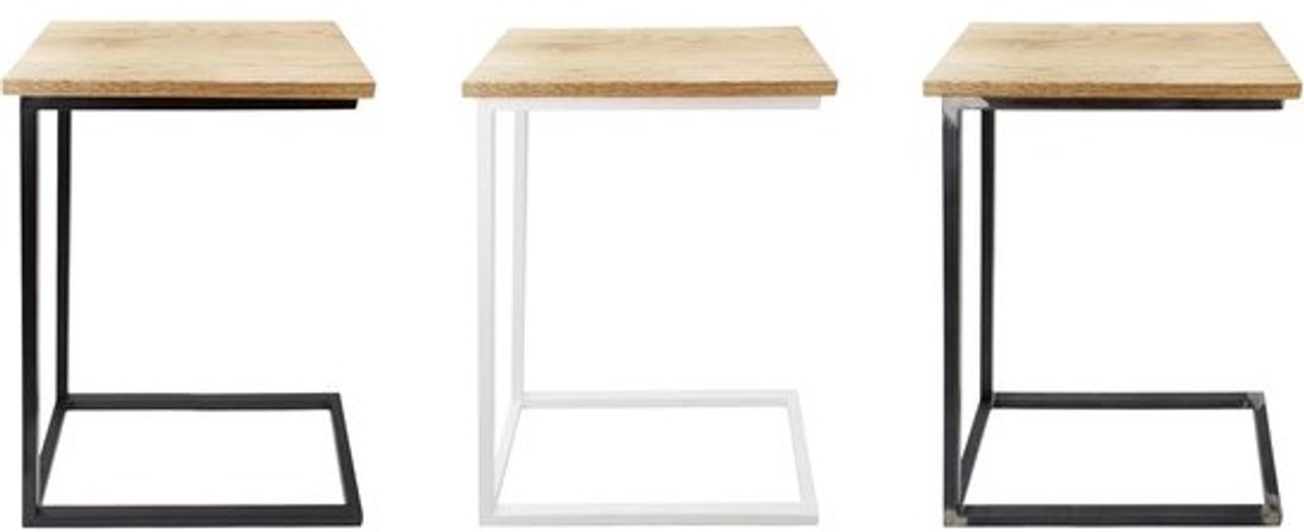C-Vorm bijzettafel met Eikenhouten blad | Laptoptafel / Salontafel voor Bank of Bed