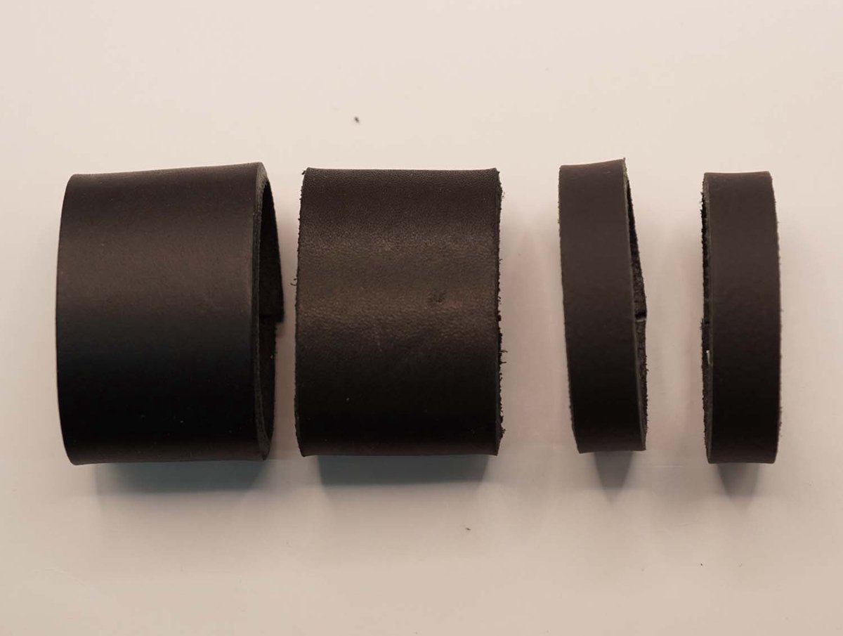 4 Lederen riem lusjes voor broekriem van 4 cm breed, 2x zwart met lus breedte 3 cm en 2x zwart met lus breedte 1 cm - zwarte leren lusje vervangen voor lederen broekriem - riem lusje vervangen omdat die verloren is - riem repareren met nieuw lusje