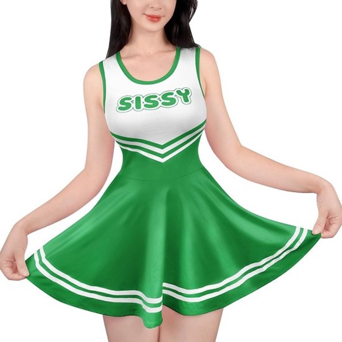 Zijdezachte mouwloze Cheer Sissy bodycon minijurk voor dames