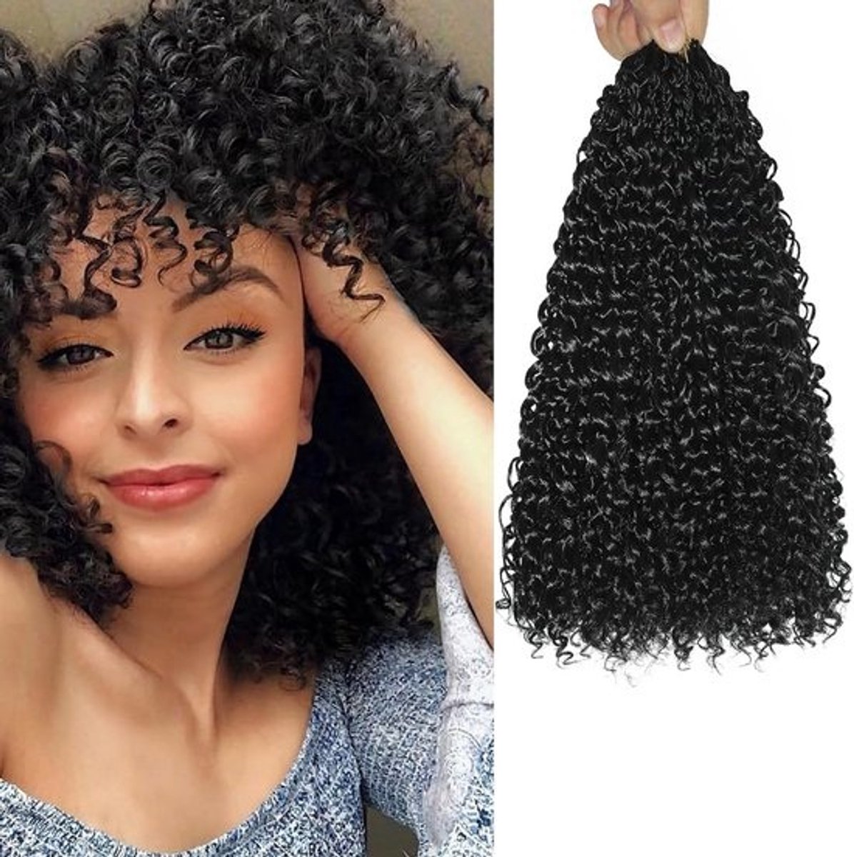 Kinky Curly Crochet Vlechten Haar Synthetisch Losse Golf Krul Haarextensies