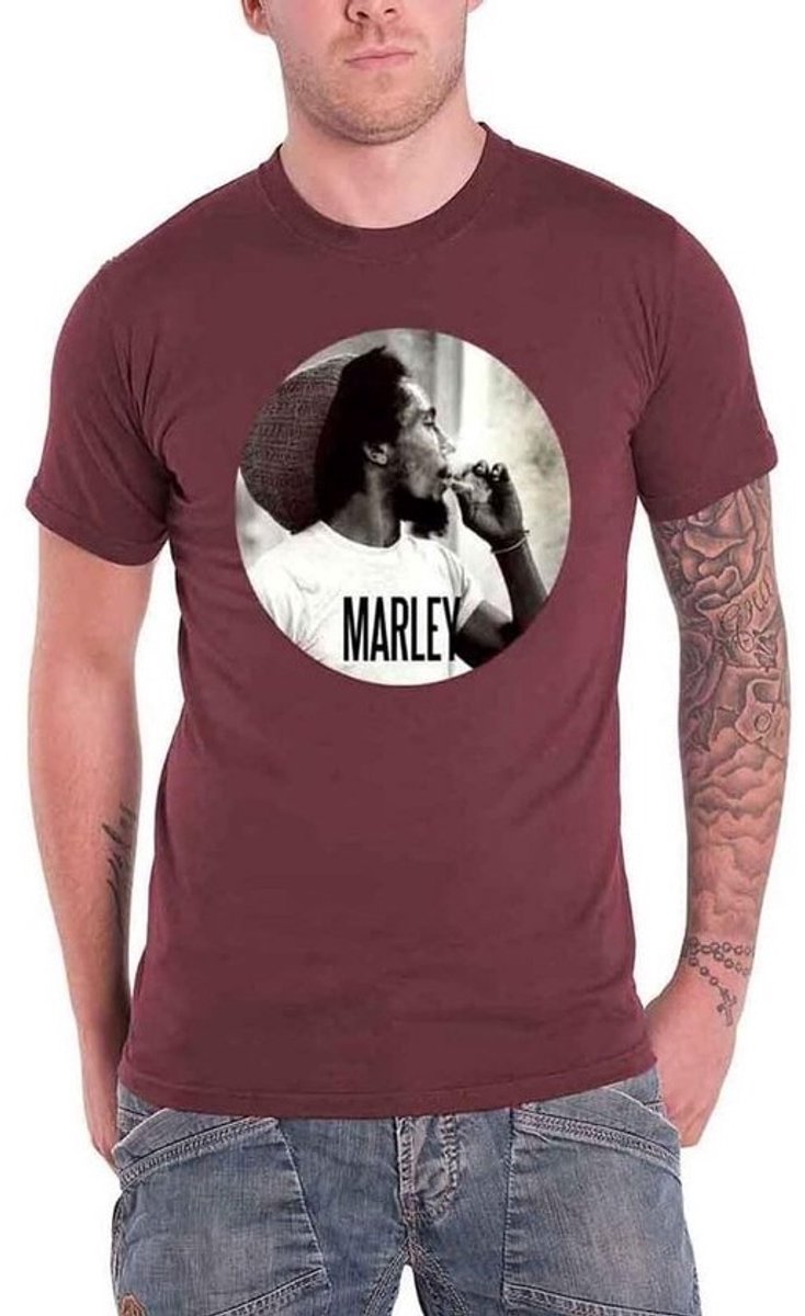 Heren T-Shirt Rood Muziekicoon Print – Officieel Gelicenseerd