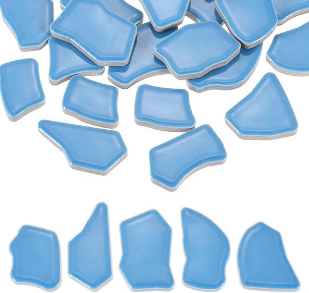 Mozaïek Tegels - Gebroken Keramiek - DIY Decoratie - Onregelmatige Vorm - 500g Pakket - Blauw