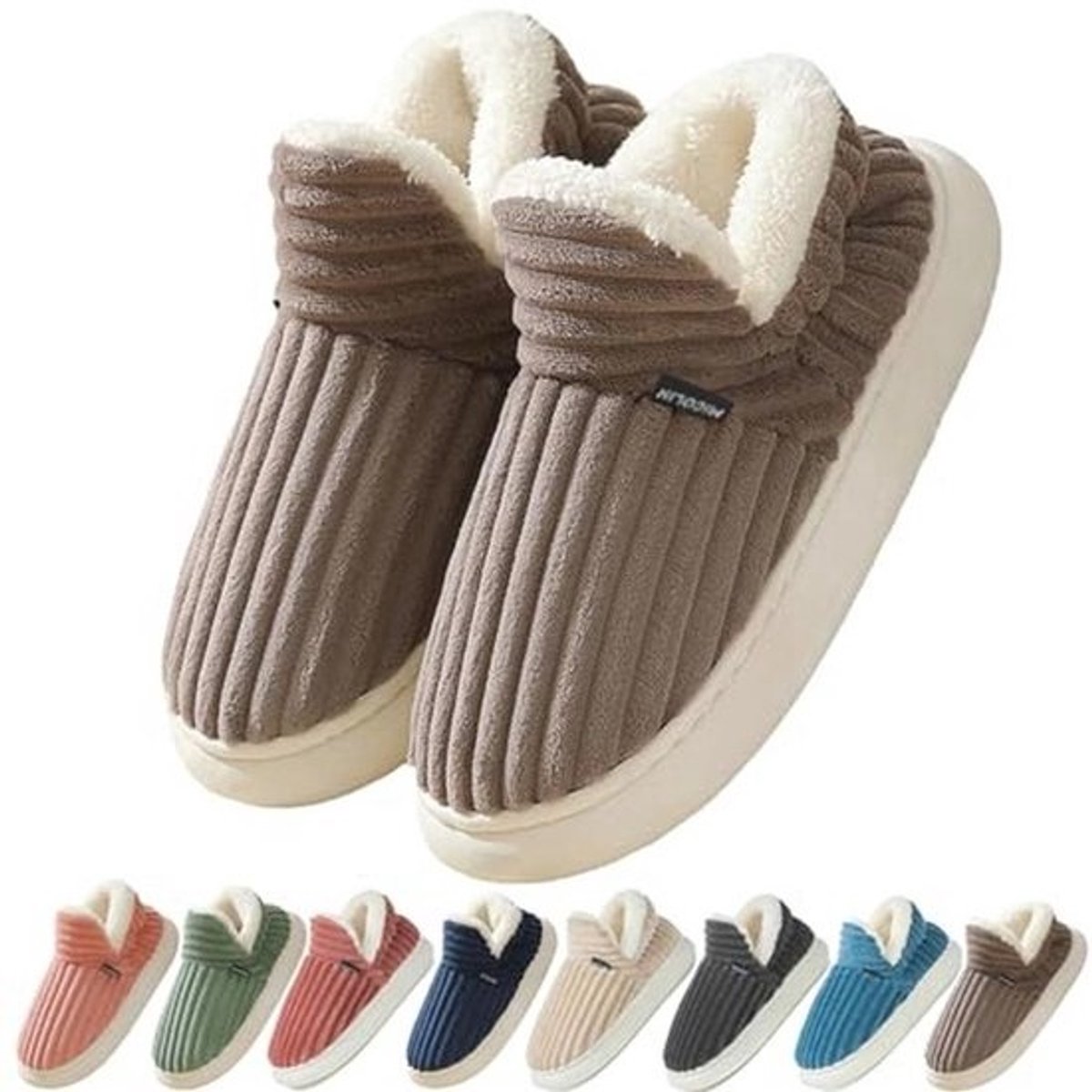 Comfortabele Winterwarme Pluche Pantoffels voor Dames en Heren - Zachte Antislip Sloffen met Dikke Zool