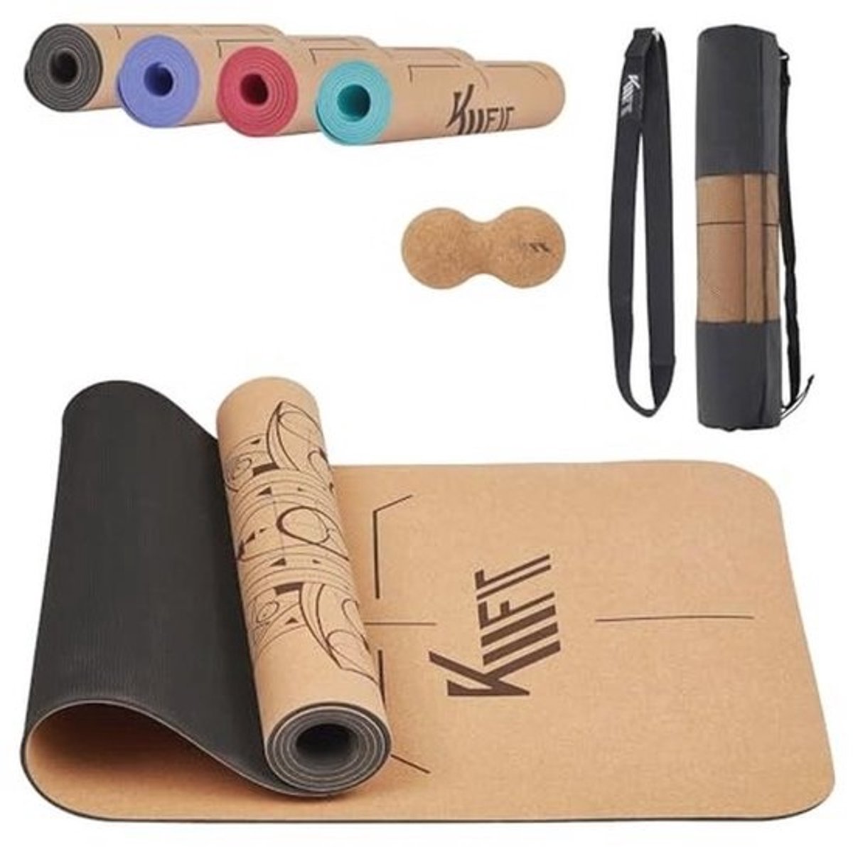 Antislip TPE Yogamat met Draagtas, Yogariem en Massagebal - Ideaal voor Fitness en Pilates
