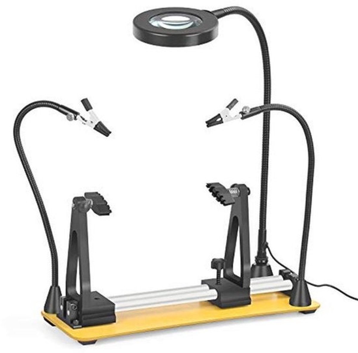 Verstelbare Circuit Board Houder met 360° Graden Flipping en Vergrootglas voor PCB, Solderen en Herwerken