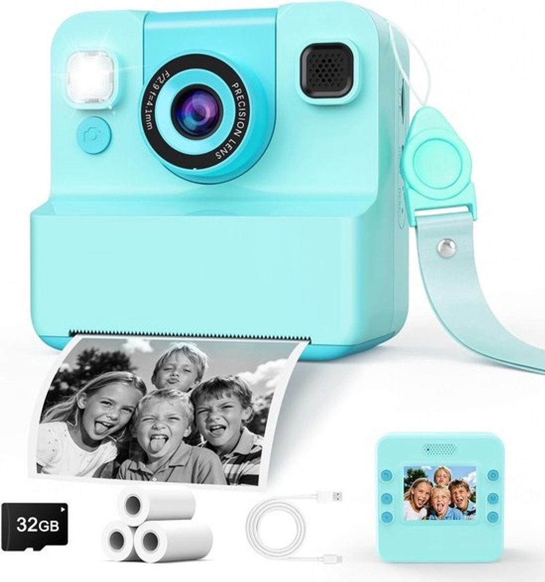 Kinderfotocamera met Directe Fotoservice en Printer (Groen)