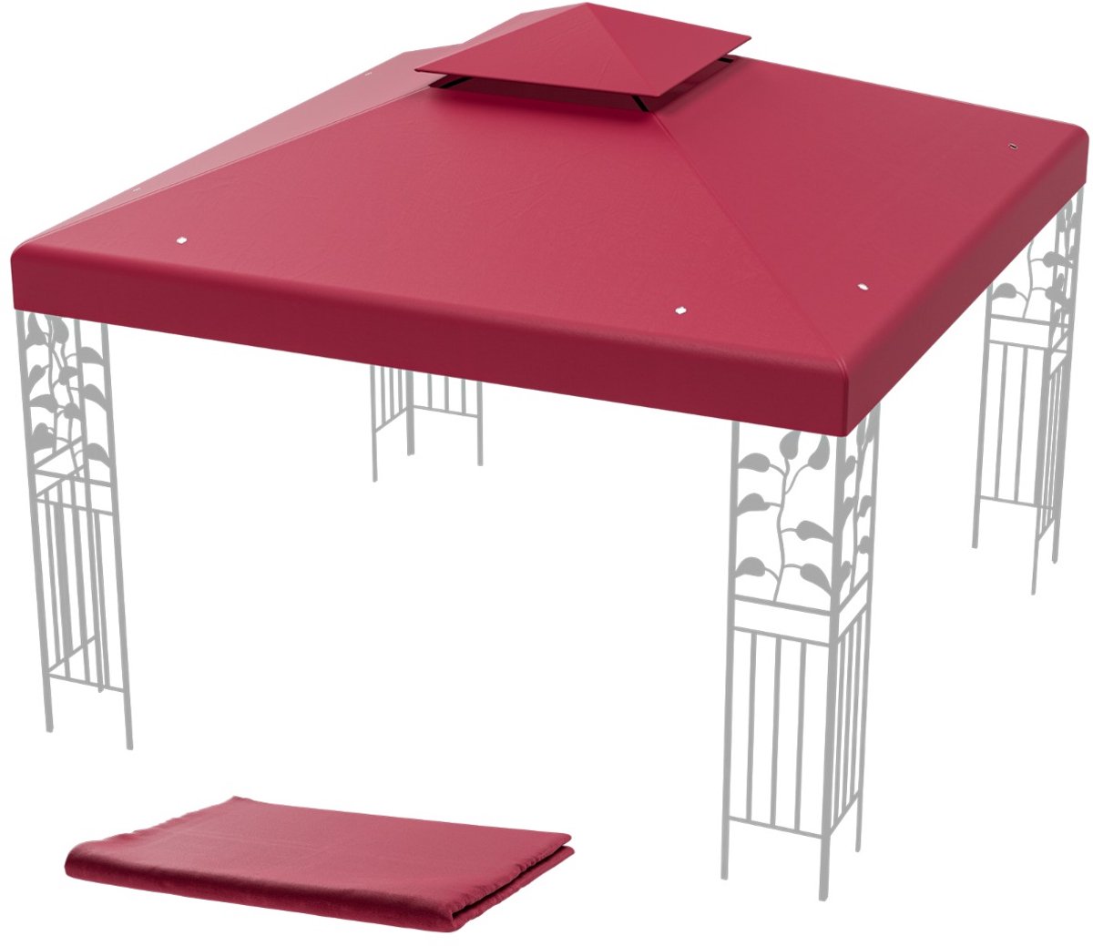 SureDeal® - Partytent - Reservedak - Paviljoen Dubbel Dak - Afvoergaten - Klittenbandsluitingen Paviljoenafdekking - 300x300 cm - Naturel