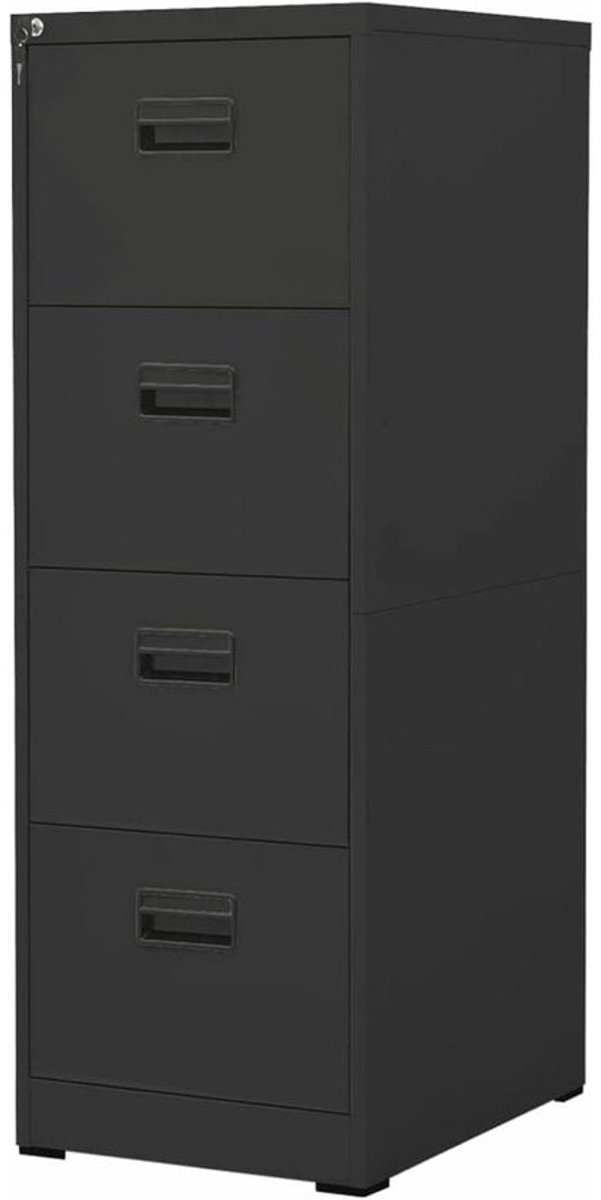 Archiefkast met slot - Opbergkast Dossierkast - Documenten Opbergen - Stalen Constructie - 46 x 62 x 133 cm - Antraciet