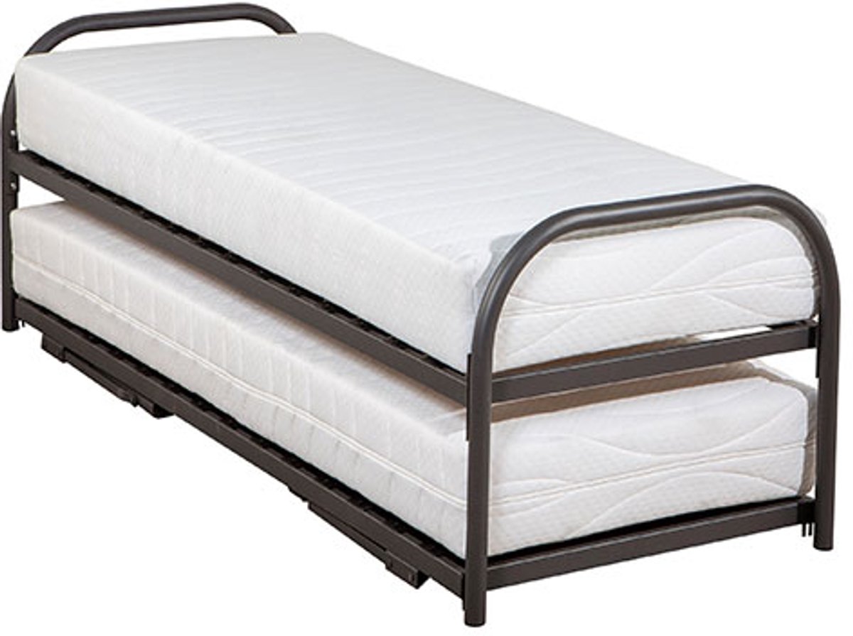 Bed Box Wonen Dubbel Divan met Bonell matrassen 80x200 cm onderschuifbed