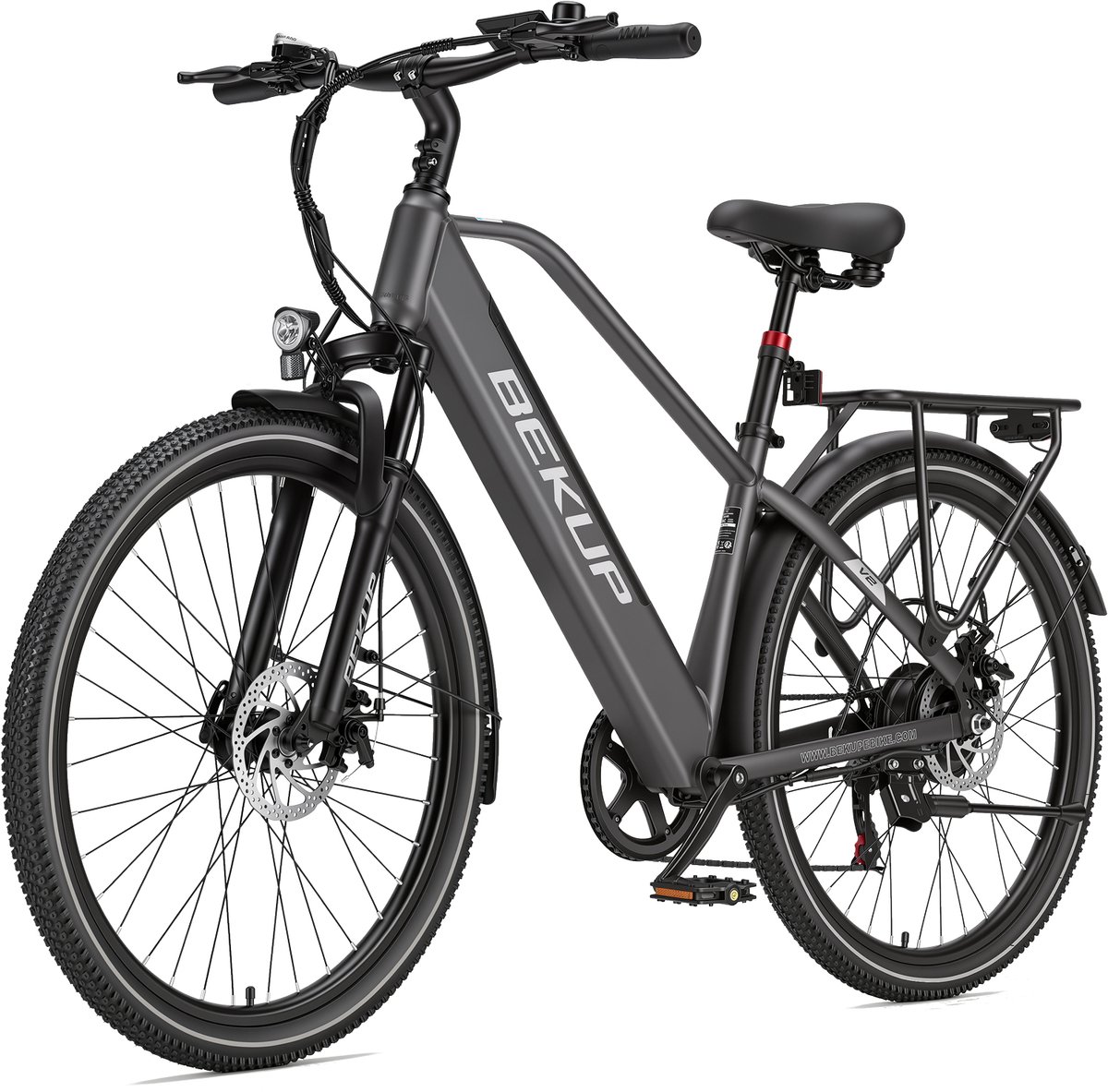 BEKUP V2 E-bike - 25 km/u - 26inch - 75km actieradius - 250W motor - 36V 14.5Ah accu - grijs