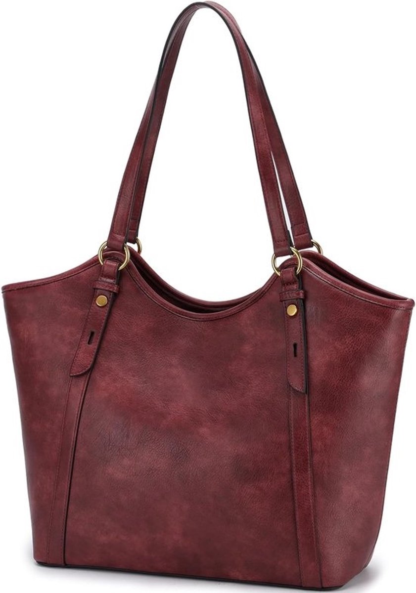 Dames Handtas - Vintage Schoudertas voor Laptop - Lichtgewicht 15.6 Inch - Perfect voor Werk en School