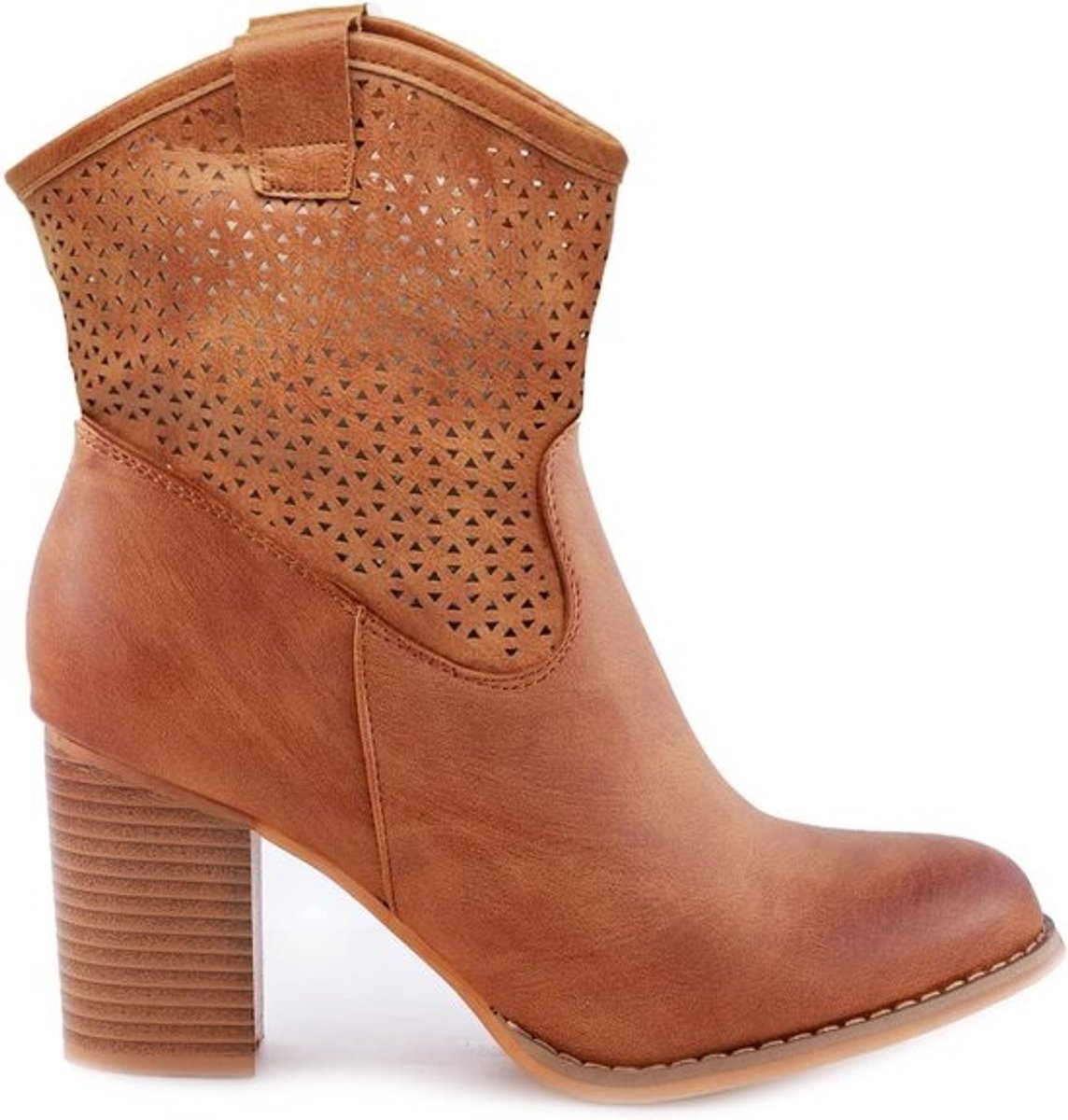 Enkellaarsjes Dames - Zomer Boots - Comfortabel Staan - Geperforeerd Design - Hiel 7.5cm