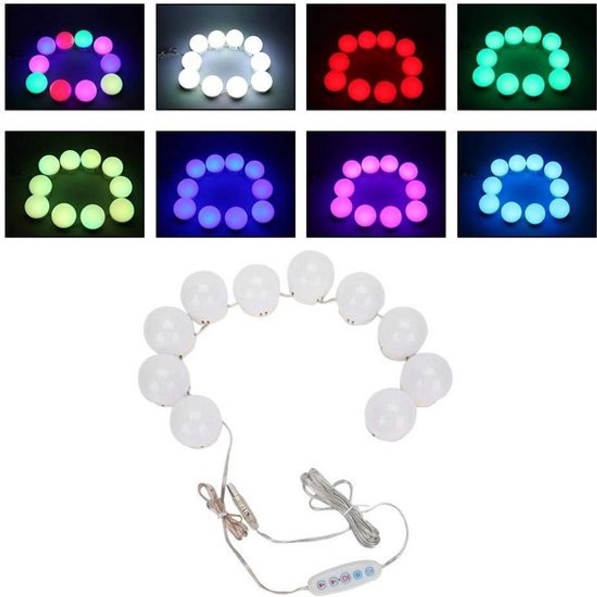 Dimbare Hollywood LED Make-up Spiegelverlichting met 10 Lampen voor Verstelbare Make-up Tafel