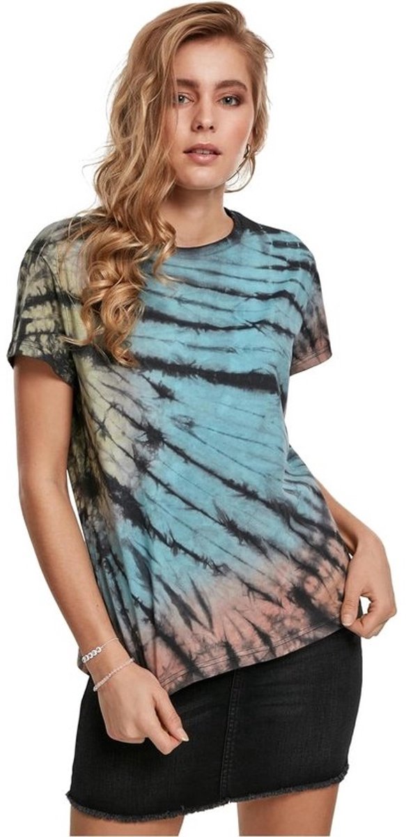 Dames Boyfriend T-Shirt met Tie Dye Print en Ronde Hals