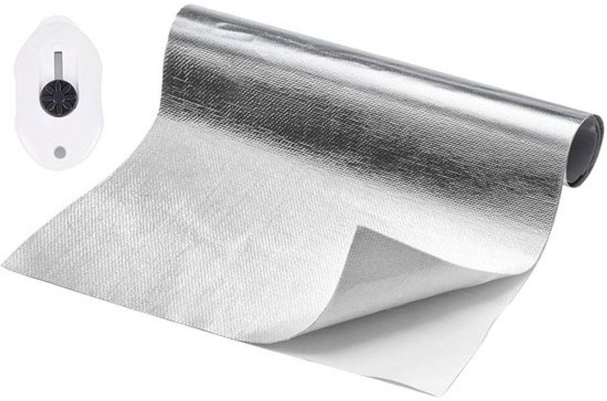 Zelfklevende Hitte Isolerende Folie Aluminium/Glasvezel - Warmte Bescherming 60x200 cm