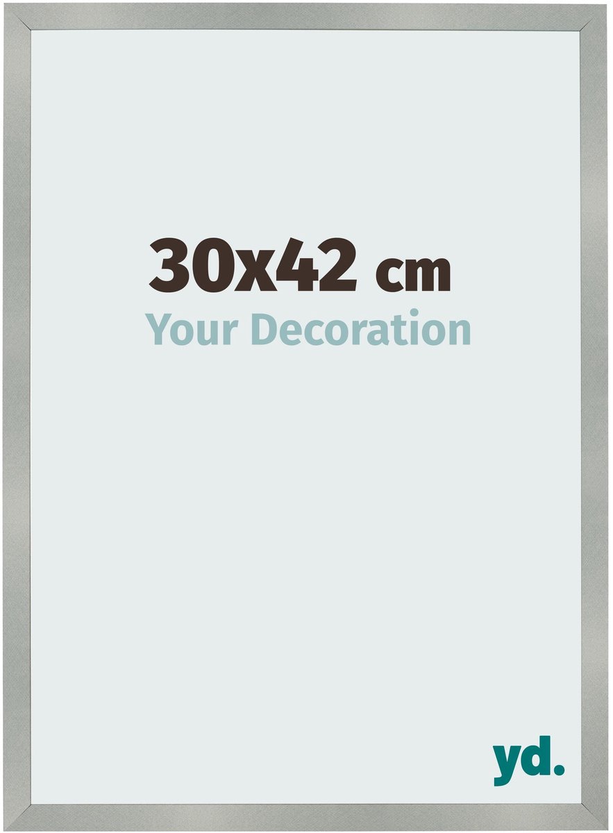 Your Decoration - Fotolijst 30x42 cm - MDF - Aluminium Geborsteld - Bologna