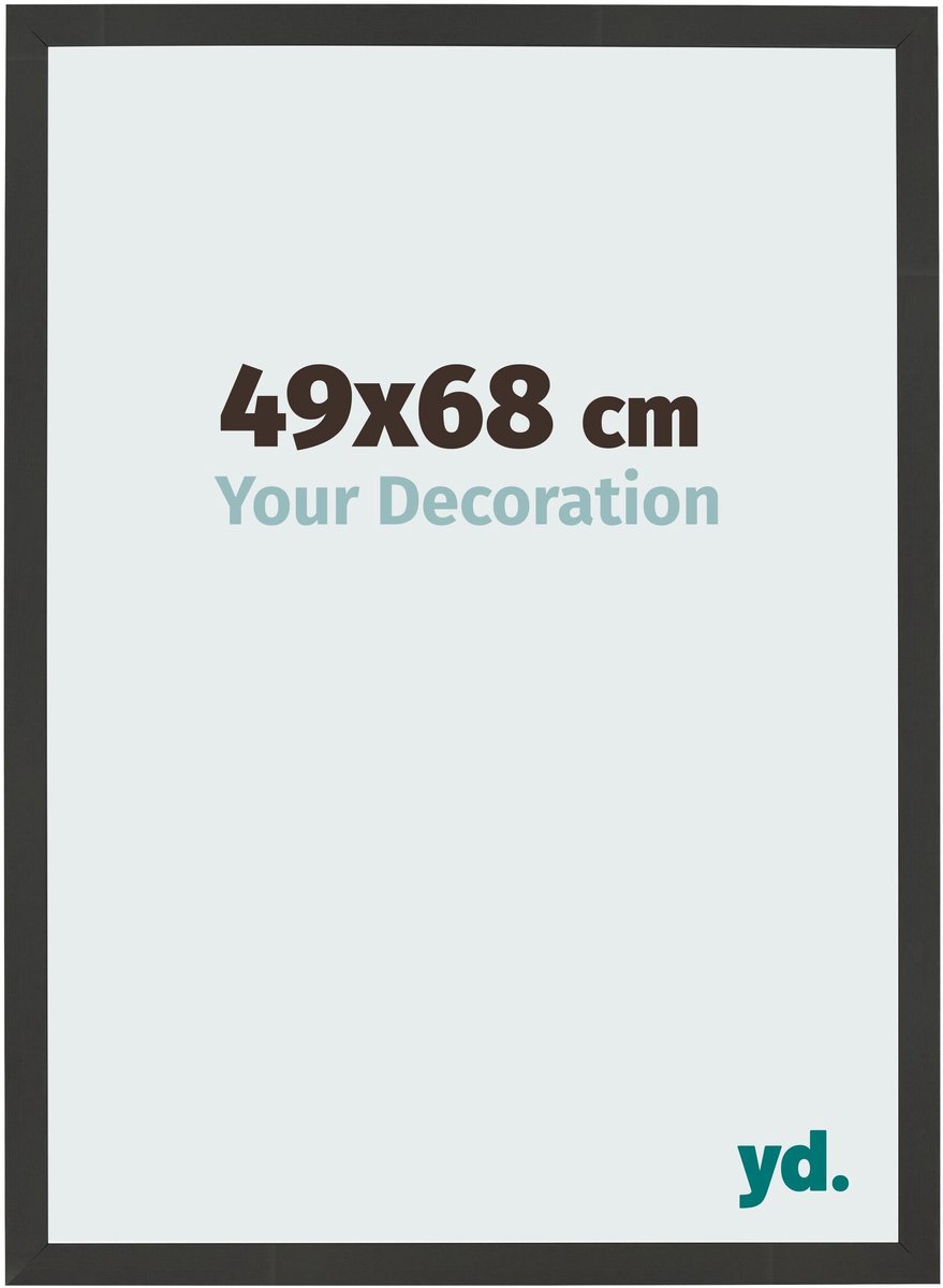 Your Decoration - Fotolijst 49x68 cm - MDF - Zwart Houtnerf - Bologna