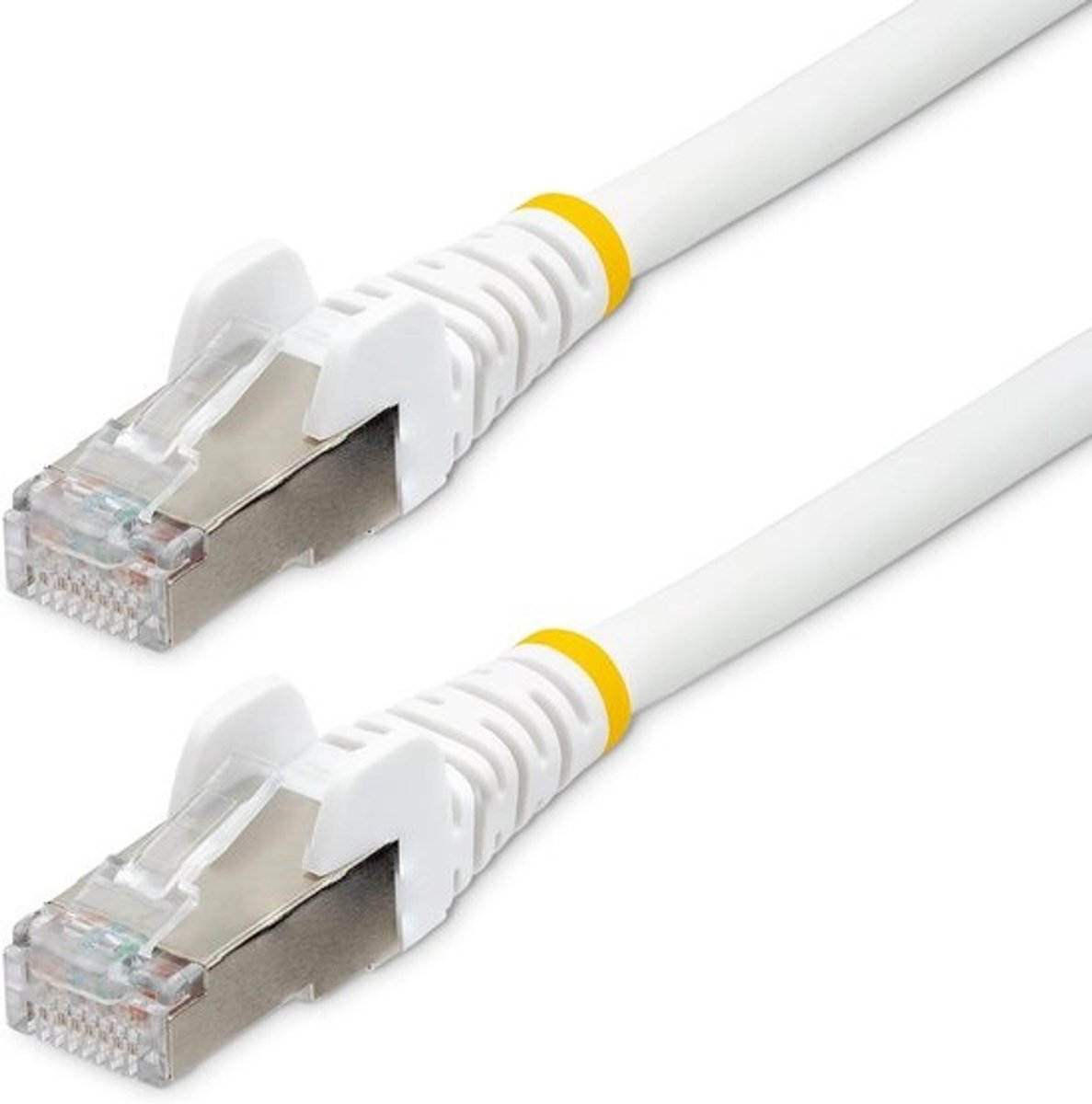 2 Meter CAT6A Netwerkkabel Wit LSZH - 10Gbps S/FTP Ethernet Kabel met Trekontlasting