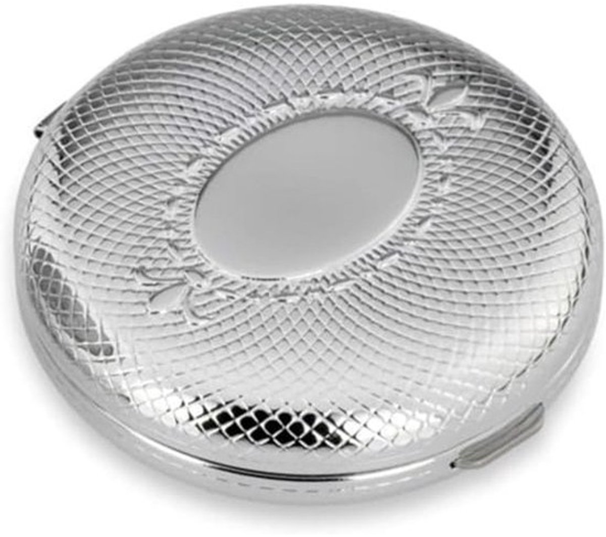 Ronde Pillendoos met 3 Vakken - Zilverkleurig Filigraan Design - Compact Medicijndoosje