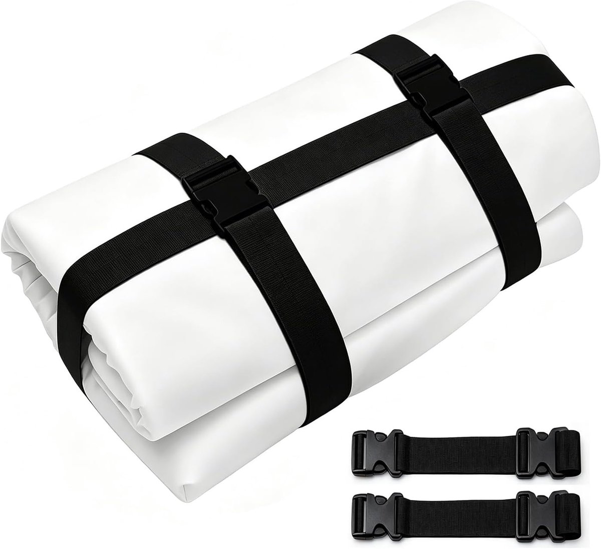 Set van 4 verstelbare matrasbanden - Verstelbare elastische band voor opslag en verhuizingen - Donkergrijs - 200 x 5 cm (A)