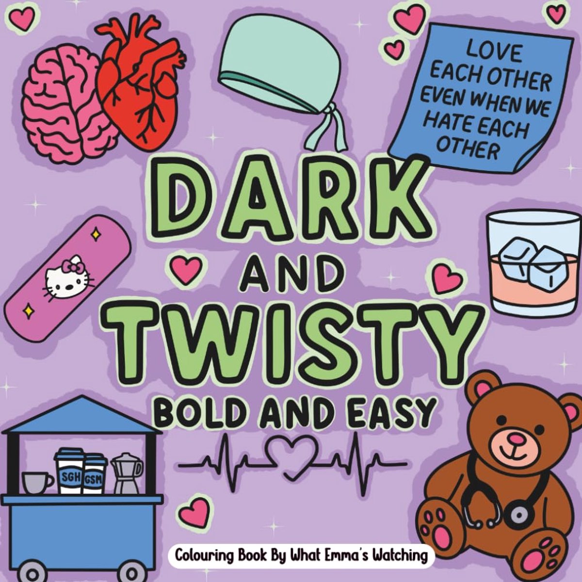 Dark And Twisty Bold And Easy Colouring Book: What Emma's Watching - ShopVlot
