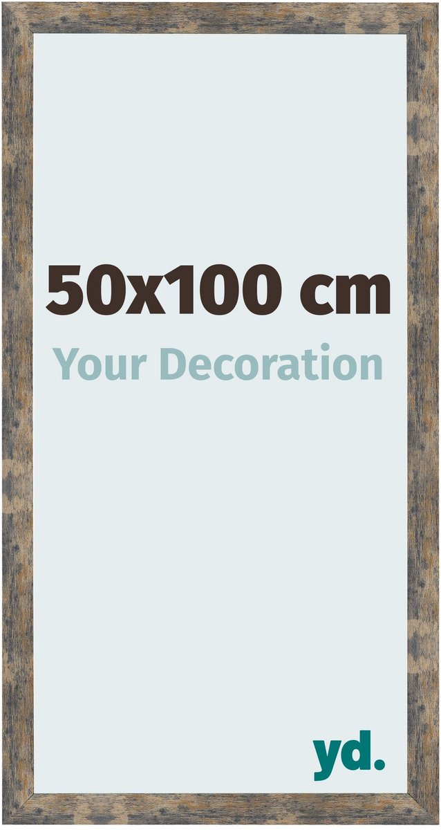Your Decoration - Fotolijst 50x100 cm - MDF - Blauw Goud Gemeleerd - Bologna