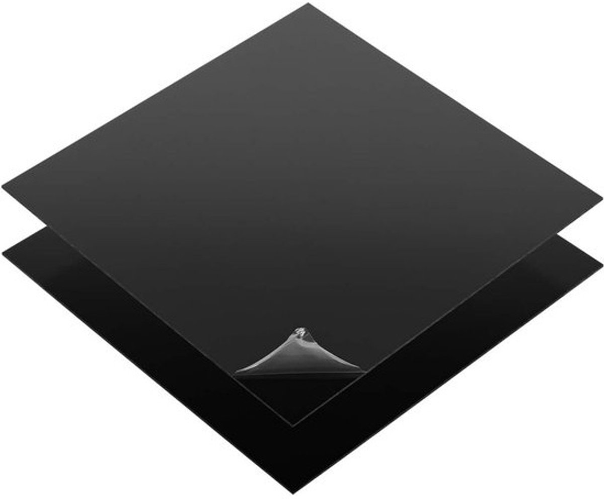ABS kunststof plaat 1-10 mm, gladde afwerking, zwart/wit, 20x30 cm, 2 stuks